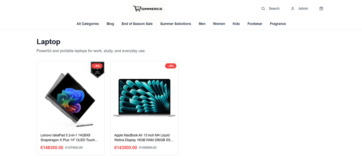 E-Commerce Platform screenshot 1