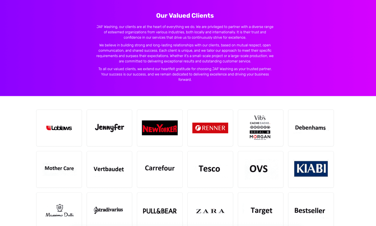 JAF Washing Plant Ltd. Corporate Website screenshot 3